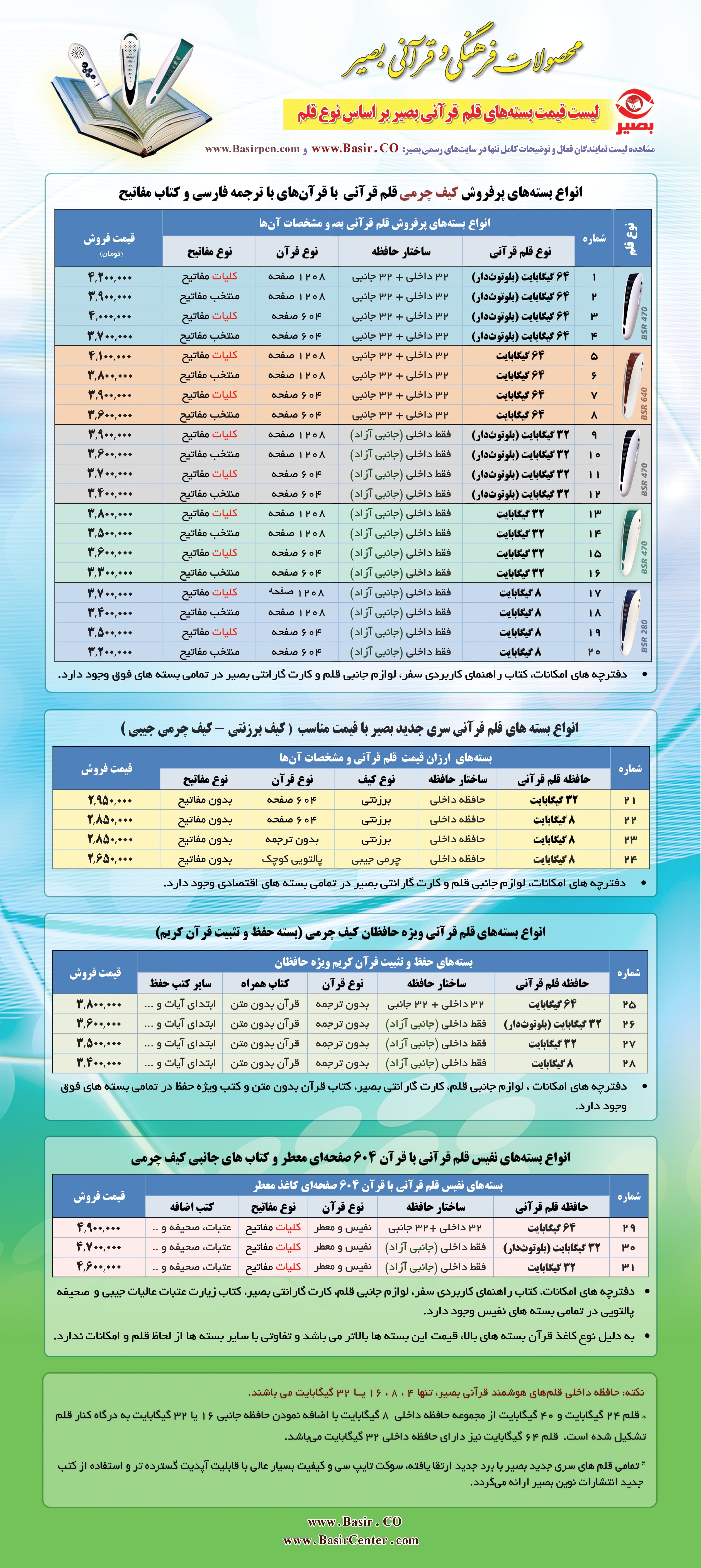قیمت قلم قرآنی بصیر